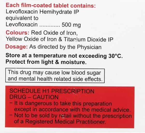 Levoquin 500mg Strip Of 5 Tablets