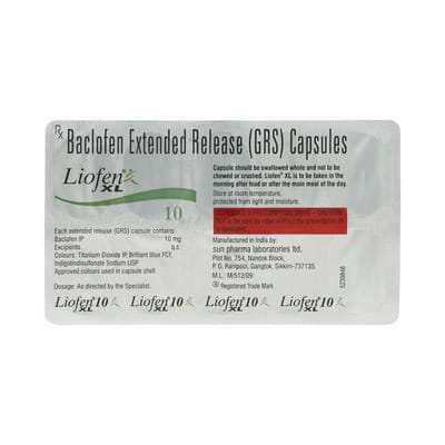 Liofen Xl 10mg Strip Of 10 Capsules
