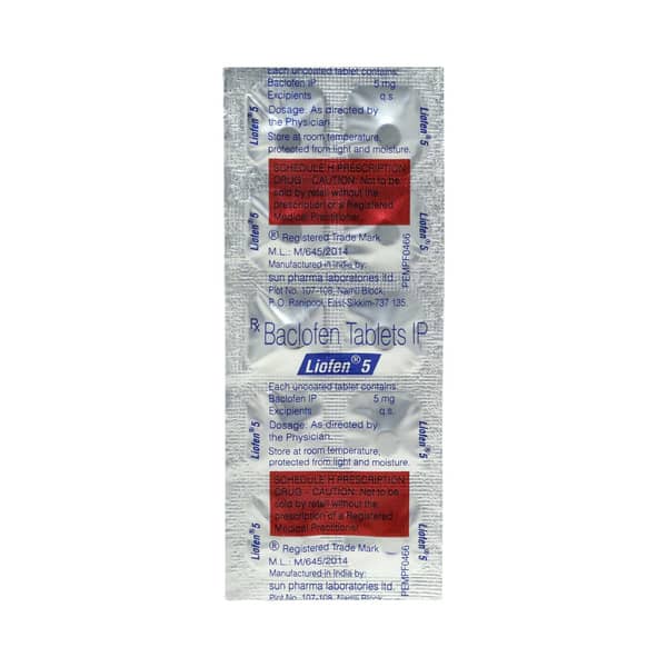 Liofen 5mg Strip Of 10 Tablets