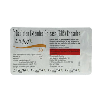Liofen Xl 30mg Strip Of 10 Capsules