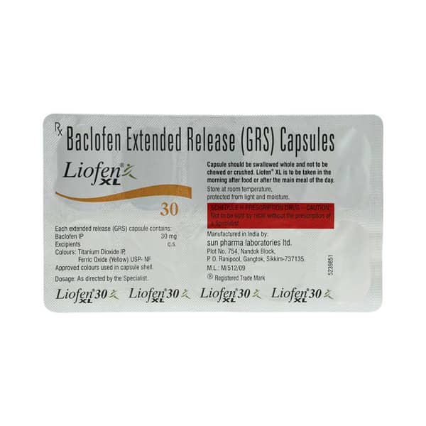 Liofen Xl 30mg Strip Of 10 Capsules