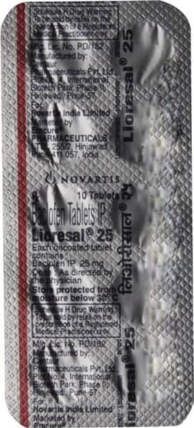 Lioresal 25mg Strip Of 10 Tablets