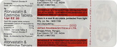 Lipi Ez 20mg Strip Of 10 Tablets