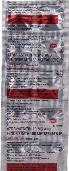Lipicard Av Strip Of 10 Tablets