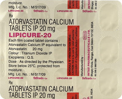 Lipicure 20mg Strip Of 15 Tablets