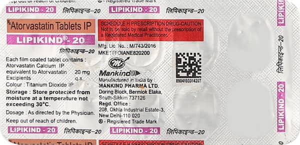 Lipikind 20mg Strip Of 10 Tablets