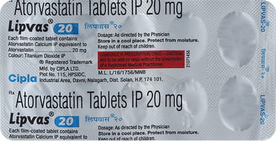 Lipvas 20mg Strip Of 10 Tablets