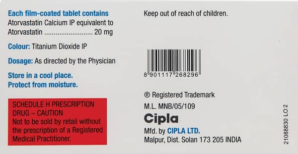 Lipvas 20mg Strip Of 10 Tablets