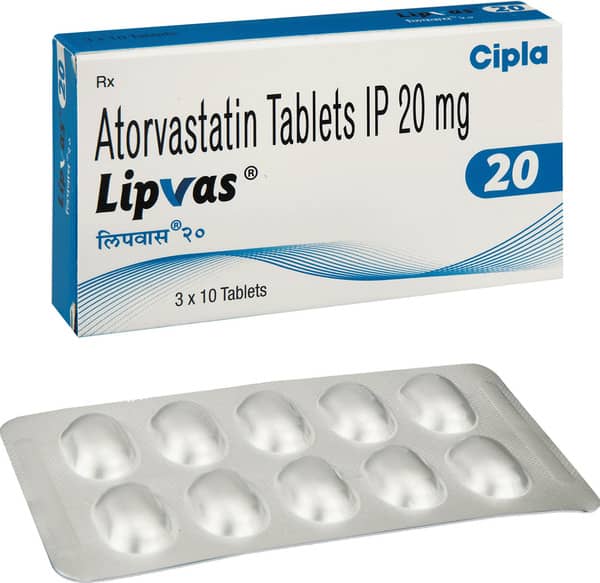 Lipvas 20mg Strip Of 10 Tablets