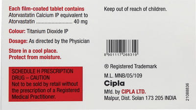 Lipvas 40mg Strip Of 10 Tablets