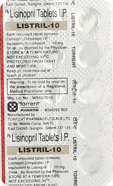 Listril 10mg Strip Of 15 Tablets