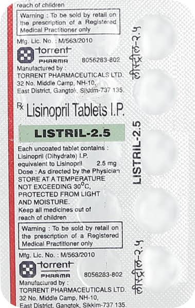 Listril 2.5mg Strip Of 15 Tablets