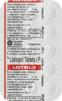 Listril 5mg Strip Of 15 Tablets