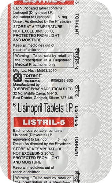 Listril 5mg Strip Of 15 Tablets