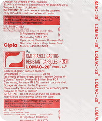 Lomac 20mg Strip Of 15 Capsules