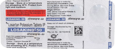 Losakind 50mg Strip Of 10 Tablets