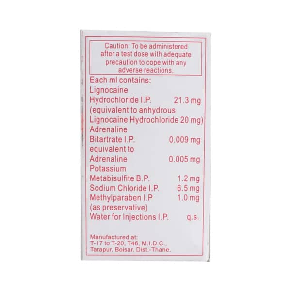 Lox 2% Adrenaline Vial Of 30ml Injection