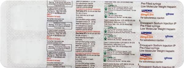 Lupenox 20mg Pre Filled Syringe Of 0.2ml Injection