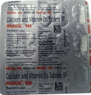 Maxical 500mg Strip Of 15 Chewable Tablets