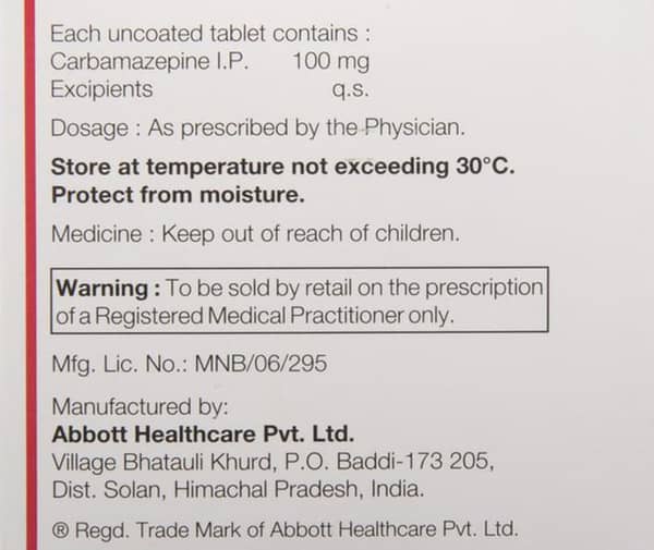 Mazetol 100mg Strip Of 10 Tablets