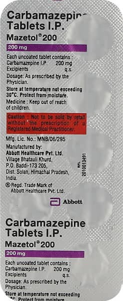 Mazetol 200mg Strip Of 10 Tablets