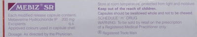 Mebiz Sr 200mg Strip Of 10 Capsules