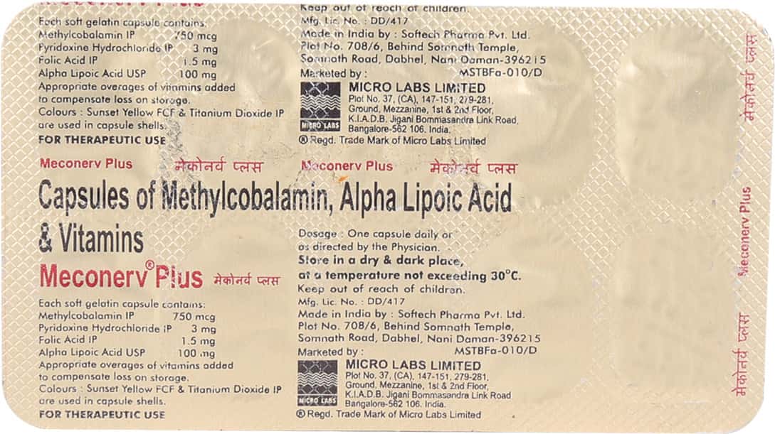 Meconerv Plus Capsule: Uses, Side Effects, Price, Dosage & More Info ...