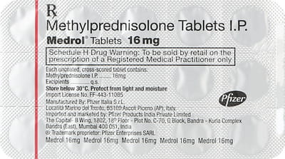 Medrol 16mg Strip Of 14 Tablets
