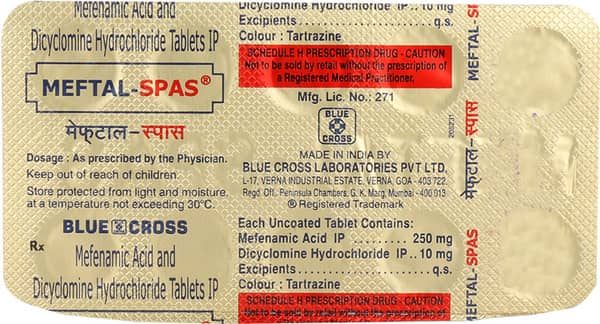Meftal Spas Strip Of 10 Tablets