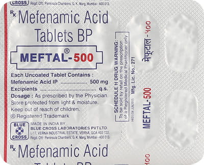 Meftal 500mg Strip Of 10 Tablets