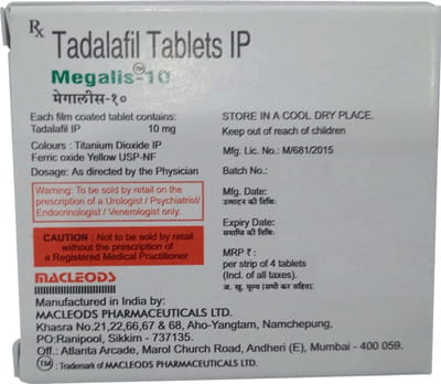 Megalis 10mg Strip Of 4 Tablets