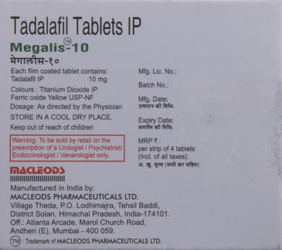 Megalis 10mg Strip Of 4 Tablets