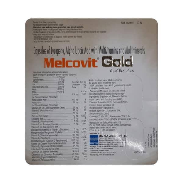 Melcovit Gold Strip Of 10 Softgel Capsules