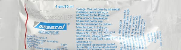 Mesacol Enema 4g 60ml Rectal Suspension