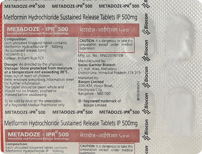 Metadoze Ipr 500mg Strip Of 10 Tablets