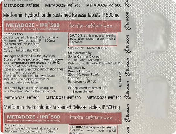 Metadoze Ipr 500mg Strip Of 10 Tablets