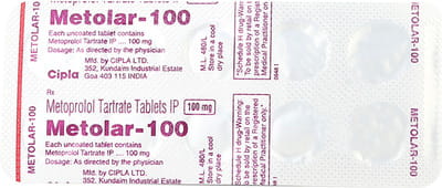 Metolar 100mg Strip Of 10 Tablets