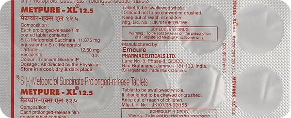 मैटप्योर एक्सएल 12.5एमजी की स्ट्रिप 10 टैबलेट्स