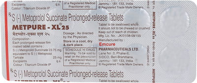 Metpure Xl 25mg Strip Of 10 Tablets