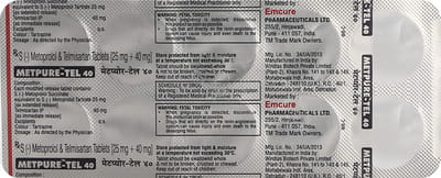 Metpure Tel 40mg Strip Of 10 Tablets