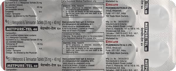 Metpure Tel 40Mg Strip Of 10 Tablets