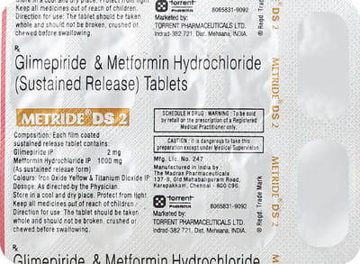 Metride Ds 2mg Strip Of 10 Tablets