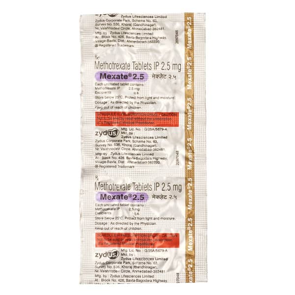 Mexate 2.5mg Strip Of 10 Tablets