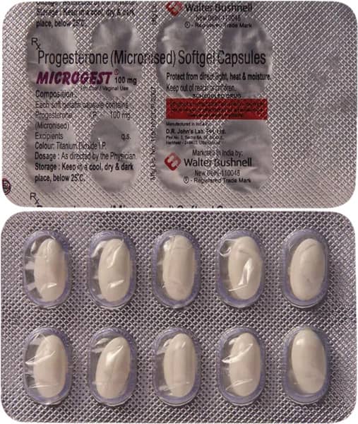 Microgest 100mg Strip Of 10 Oral/Vaginal Capsules