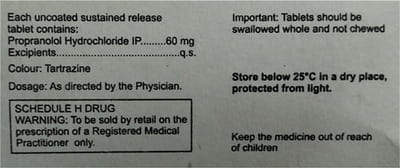 Migrabeta Tr 60mg Strip Of 10 Tablets