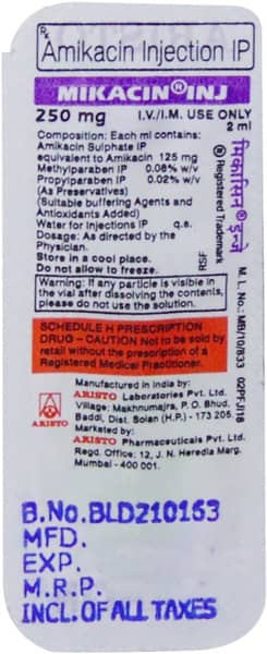 Mikacin 250mg Vial Of 2ml Injection