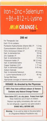 Mimorange L Orange Flavour Bottle Of 200ml Syrup