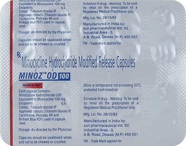 Minoz Od 100mg Strip Of 10 Capsules