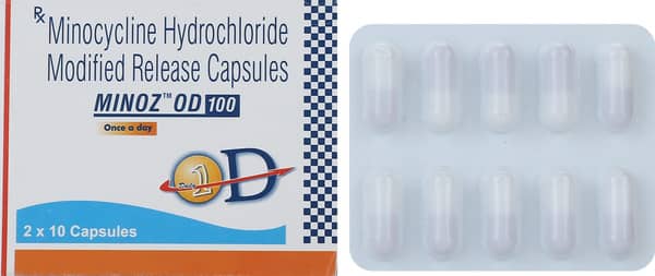 Minoz Od 100mg Strip Of 10 Capsules