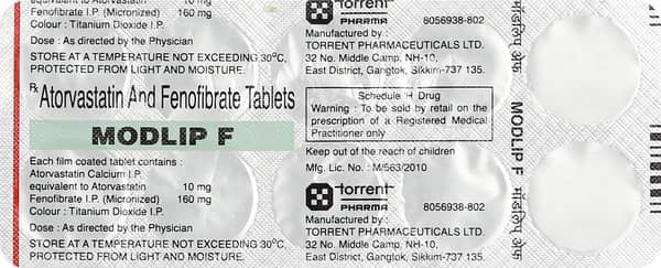 Modlip F Strip Of 10 Tablets